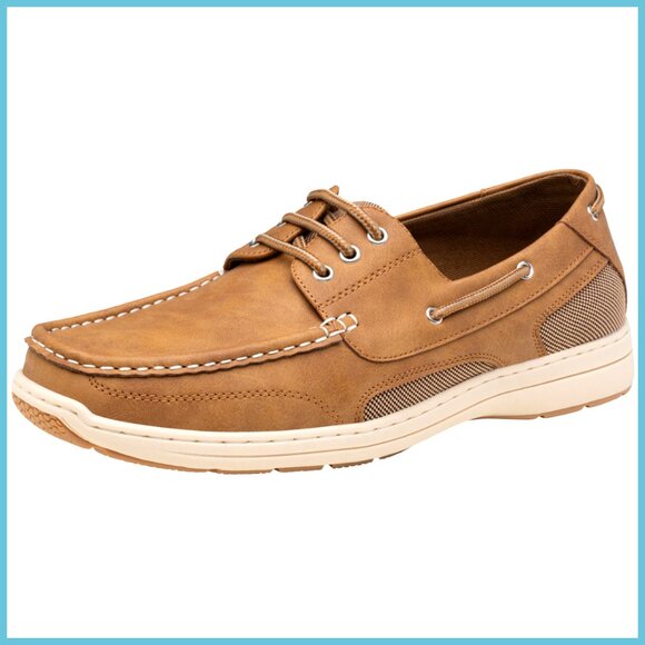 Suede Boat Shoes with Memory Foam Insole and Arch Support